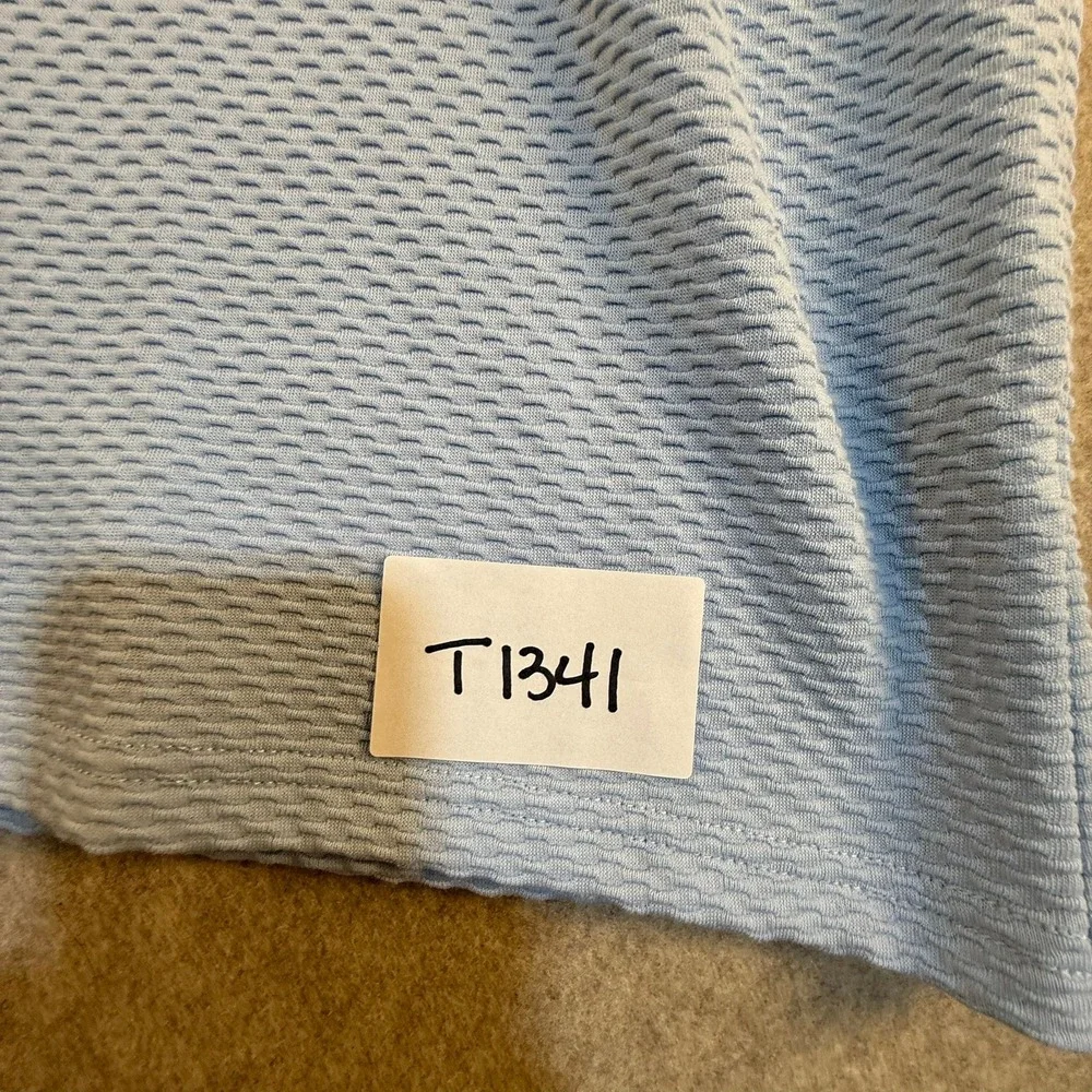 FLX Mens XXL Light Blue Textured Quarter Zip Performance Polo Shirt NWT